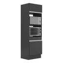 Ver imagem 1 de Paneleiro 2 Portas 63cm com Rodapé para Forno e Microondas Veneza Multimóveis V2116 Preto/branco