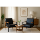 Ver imagem 2 de Conjunto de 2 Poltronas Decorativas Fontana Courino Preto