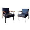 Conjunto de 2 Poltronas Decorativa Fontana  Courino Preto - 1