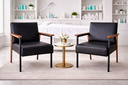 Ver imagem 1 de Conjunto de 2 Poltronas Decorativas Fontana Courino Preto