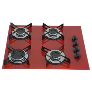 Cooktop Chapa 4bocas Ultra Chama 127/220v Mar Vermelho