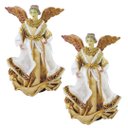 Ver imagem 1 de Anjo Natal Plus Seda 25cm Dourado e Branco - Magizi