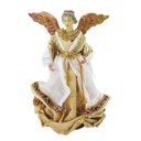 Ver imagem 2 de Anjo Natal Plus Seda 25cm Dourado e Branco - Magizi