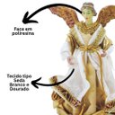 Ver imagem 6 de Anjo Natal Plus Seda 25cm Dourado e Branco - Magizi
