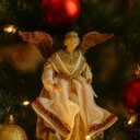 Ver imagem 7 de Anjo Natal Plus Seda 25cm Dourado e Branco - Magizi