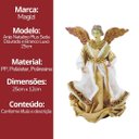 Ver imagem 3 de Anjo Natal Plus Seda 25cm Dourado e Branco - Magizi