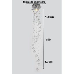 Kit 02 Lustres Modernos De Cristal Base 15cm De Diâmetro:1,70m/bivolt - 6