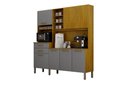 Ver imagem 1 de Kitão New Lion 179 cm com 7 Portas e 2 Gavetas Cinamomo/Cinza