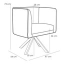 Ver imagem 2 de Kit 2 Poltronas Base Madeira Betina A-48 Linho Flocos
