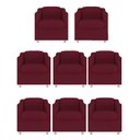Ver imagem 1 de Kit 8 Poltronas Decorativa Reforçada Recepção Clinica Salão Suede Marsala