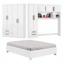 Ver imagem 2 de Guarda Roupa Casal Modulado 5 Portas com Cama Hercules 4 Portas e 4 Gavetas Branco