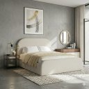 Ver imagem 1 de Cama Casal Estofada Alto Padrão Quarto Aconchegante Luxuosa:linho Off White