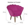 Poltrona Decorativa Pétala Pés Palito Veludo Pink - 4