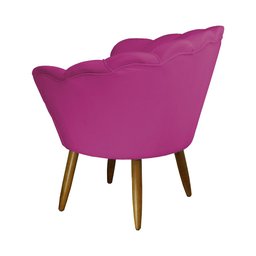 Poltrona Decorativa Pétala Pés Palito Veludo Pink - 5