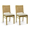 Ver imagem 1 de Cadeira Estofada em Madeira e Fibra Asti - kit 2 cadeiras - Oregon Tecido Linho Claro 06