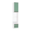 Ver imagem 1 de Mesa de Cabeceira Direito Branco 1 Porta 2 Gavetas Verde Jade Prime Plus Luciane Móveis