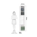 Ver imagem 3 de Mesa de Cabeceira Direito Branco 1 Porta 2 Gavetas Verde Jade Prime Plus Luciane Móveis