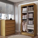 Ver imagem 2 de Guarda-roupa Solteiro Sirius 2 Portas 2 Gavetas e Cômoda 4 Gavetas - Panorama Móveis