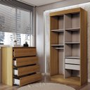 Ver imagem 5 de Guarda-roupa Solteiro Sirius 2 Portas 2 Gavetas e Cômoda 4 Gavetas - Panorama Móveis