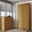 Ver imagem 1 de Guarda-roupa Solteiro Sirius 2 Portas 2 Gavetas e Cômoda 4 Gavetas - Panorama Móveis