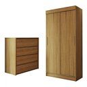 Ver imagem 3 de Guarda-roupa Solteiro Sirius 2 Portas 2 Gavetas e Cômoda 4 Gavetas - Panorama Móveis