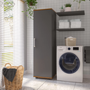 Ver imagem 3 de Multiuso Sapateira Lavanderia Armario Cozinha Stellinha Sofi Cinza - Freijó