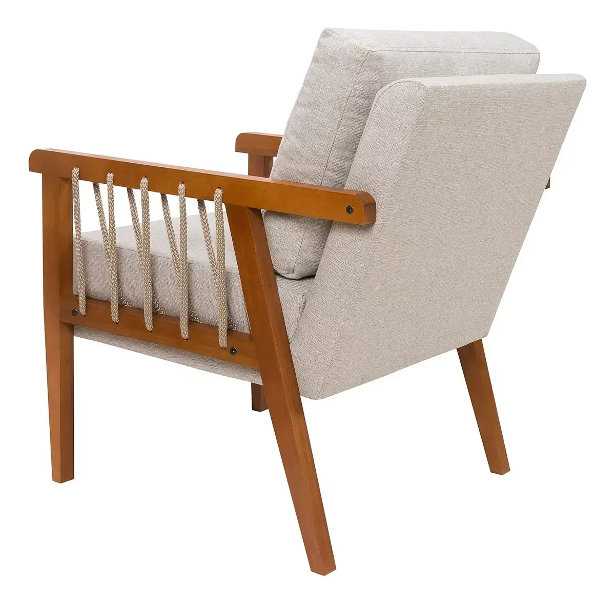 Ver imagem 4 de Kit 2 Poltronas Lumi Corda Náutica Madeira Maciça Moderna:bege