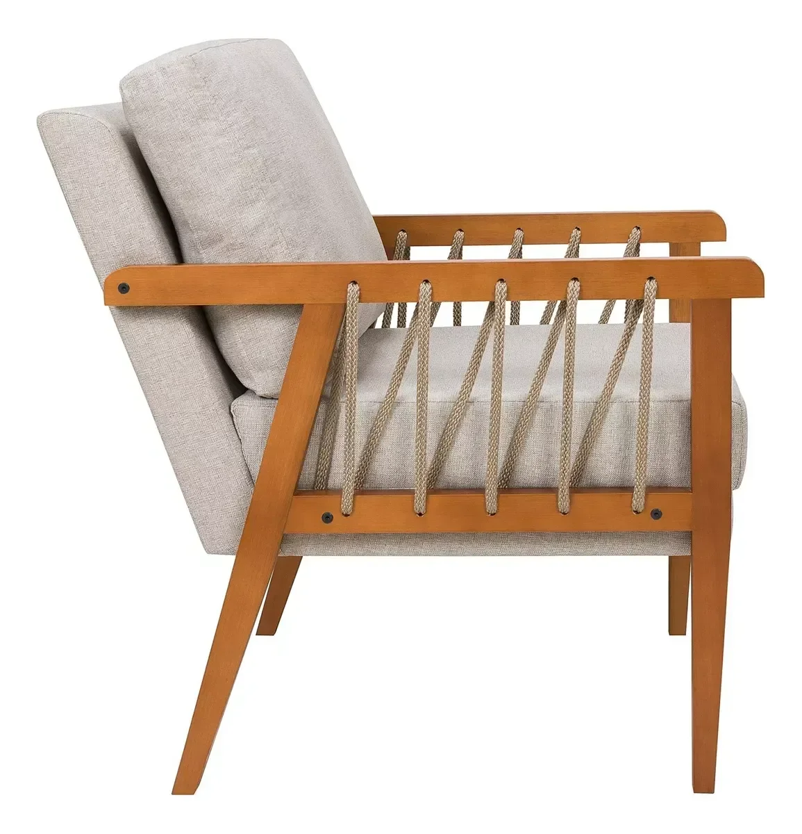 Ver imagem 3 de Kit 2 Poltronas Lumi Corda Náutica Madeira Maciça Moderna:bege