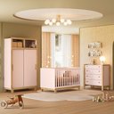 Ver imagem 1 de Quarto de Bebê Completo Flora com Berço Cômoda e Roupeiro 5085 Rosa Qmovi