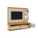 Ver imagem 2 de Rack Bancada C/ Painel P/ Tv até 70 Pol São Paulo Ripado 1 Pta 2gav 3 Prateleiras e Leds 238x198cm