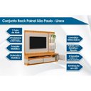 Ver imagem 3 de Rack Bancada C/ Painel P/ Tv até 70 Pol São Paulo Ripado 1 Pta 2gav 3 Prateleiras e Leds 238x198cm