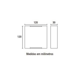 Arandela Blumenau Clean Led Quadrada 3W Bivolt 3000K Preta - 2