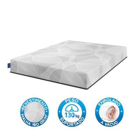 Colchão na Caixa Casal Queen Fit Firm 158x198 Cinza D33 Umaflex