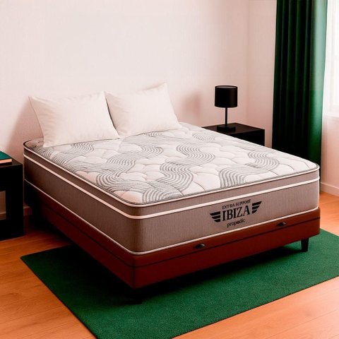 Cama Box Viúvo e Colchão Ibiza Molas V-store 128x188x22 Marrom