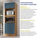 Ver imagem 5 de Paneleiro Torre Quente para Forno Planejado 70cm Soho CabeCasa MadeiraOriginals Freijó/Azul