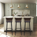 Ver imagem 6 de Kit 3 Banquetas para Cozinha Banco Alto Junco Argila Balcão Ilha Bancada Bares Piscina Área Gourmet