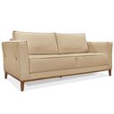 Ver imagem 4 de Kit Poltrona e Sofá Living 2 Lugares 1,70m Vega Linho Pés Castanho - Pallazio Cor:Dourado