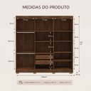 Ver imagem 3 de Guarda Roupa Casal Roupeiro 6 Portas 2 Gav Espelho Quarto Imbuia