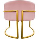 Ver mais imagens de Poltrona Decorativa Recepção Luna Suede Cores Base de Ferro Dourada - Rosê, Suede