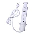 Ver imagem 1 de Torre 2 Tomadas 2 Usb Embutir Bancada Retrátil Branco