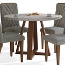 Ver imagem 3 de Mesa Benedicta Natural Off White com 4 Cadeiras Verona Linho Cinza 115x89