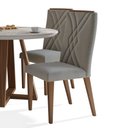 Ver imagem 4 de Mesa Benedicta Natural Off White com 4 Cadeiras Verona Linho Cinza 115x89