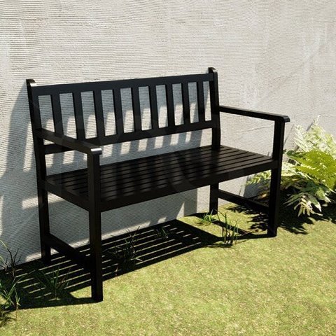 Banco de Jardim 2 Lugares com Encosto Madeira Maciça