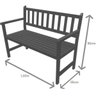 Banco de Jardim 2 Lugares com Encosto Madeira Maciça  - 4