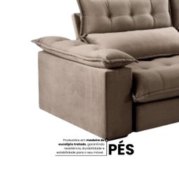 Sofá Retrátil e Reclinável Molas Ensacadas 2,50m Orquídea Vivaro Decor Suede Capuccino - 6