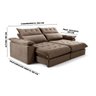 Sofá Retrátil e Reclinável Molas Ensacadas 2,50m Orquídea Vivaro Decor Suede Capuccino - 3