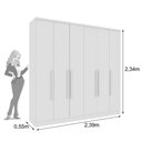 Ver imagem 4 de Guarda-Roupa Casal com 6 Portas e 4 Gavetas 239cm Multimóveis CR35501 Neve