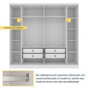Ver imagem 6 de Guarda-Roupa Casal com 6 Portas e 4 Gavetas 239cm Multimóveis CR35501 Neve