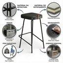 Ver imagem 3 de Kit 04 Banquetas Médias para Cozinha Vik Estofada Couríssimo Preto - Abmaza