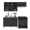 Ver imagem 2 de Armário de Cozinha Modulada Compacta Fidelitá Nara 100% MDF 3 Peças 200cm 8 Portas 2 Gavetas sem
